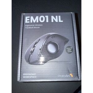 ProtoArc EM01 NL Ergonomic Bluetooth Wireless Trackball Mouse Rollerball Thumb